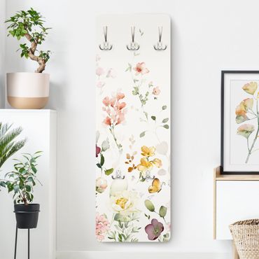 Perchero de pared panel de madera - Delicate Flower Arrangement