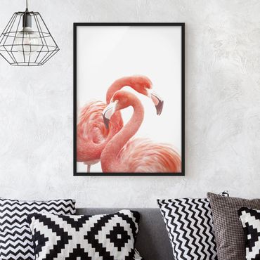 Bild mit Rahmen - Zwei Flamingos - Hochformat