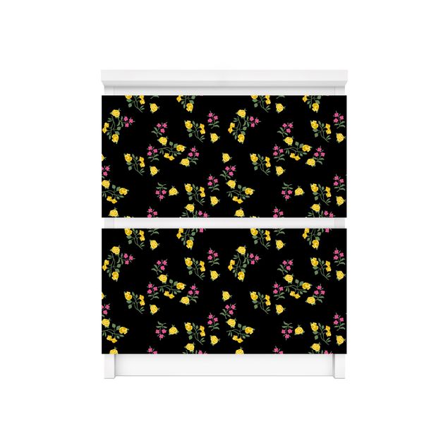 Láminas adhesivas en amarillo Mille Fleurs Pattern