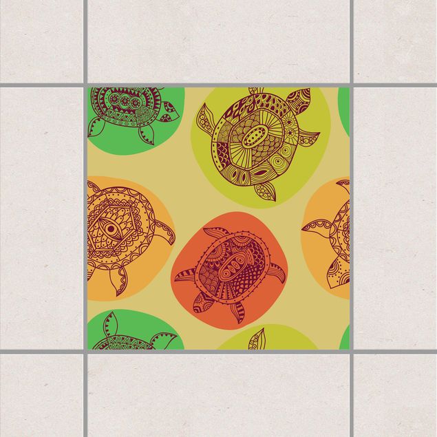 Decoración de cocinas Tile Stickers - Turtles of the world's oceans