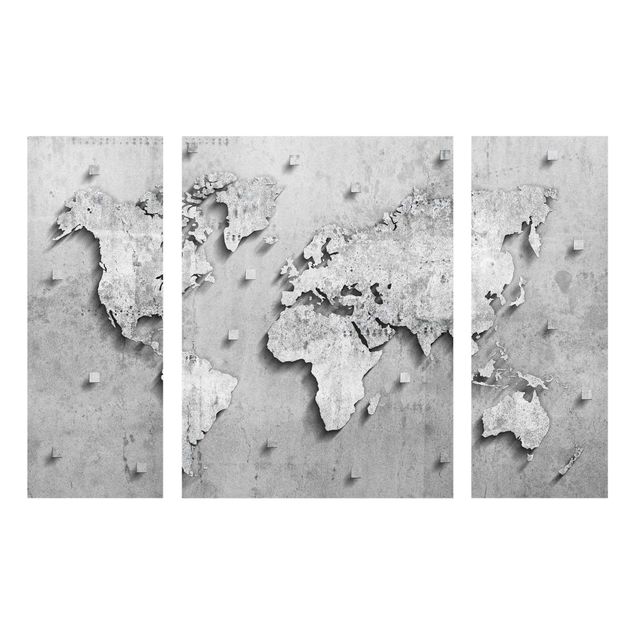Cuadros de cristal mapamundi Concrete World Map
