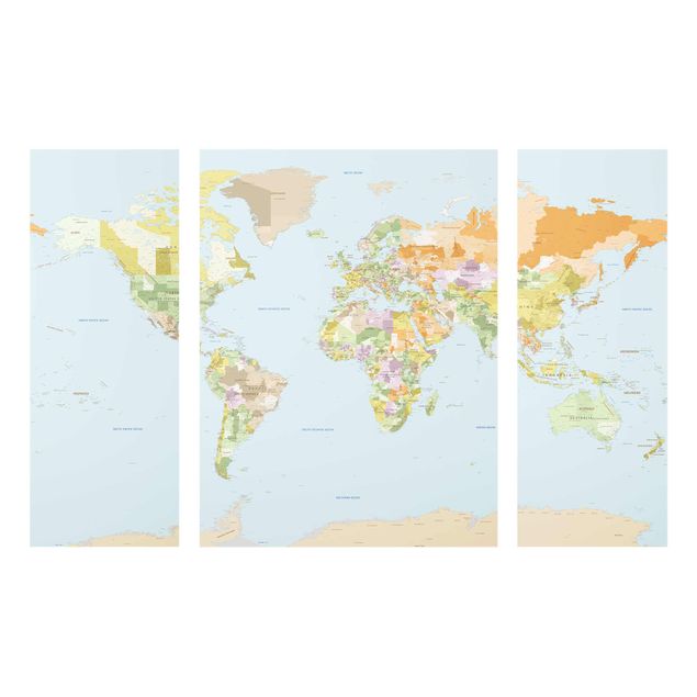 Cuadros de cristal mapamundi Political World Map