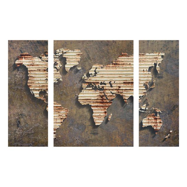 Cuadros de cristal mapamundi Rust World Map
