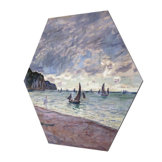 Cuadros playa Claude Monet - Fishing Boats In Front Of The Beach And Cliffs Of Pourville