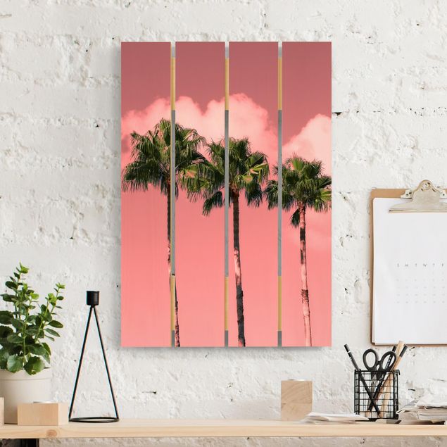 Decoración cocina Palm Trees Against Sky Pink