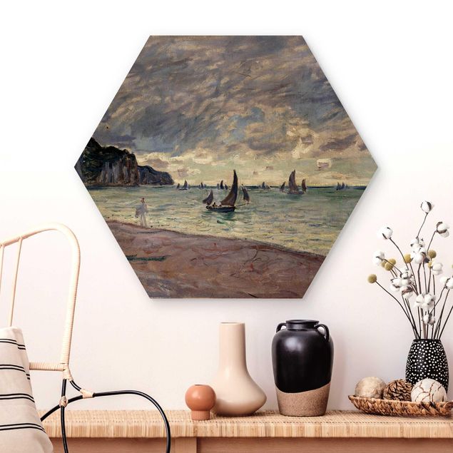 Decoración de cocinas Claude Monet - Fishing Boats In Front Of The Beach And Cliffs Of Pourville