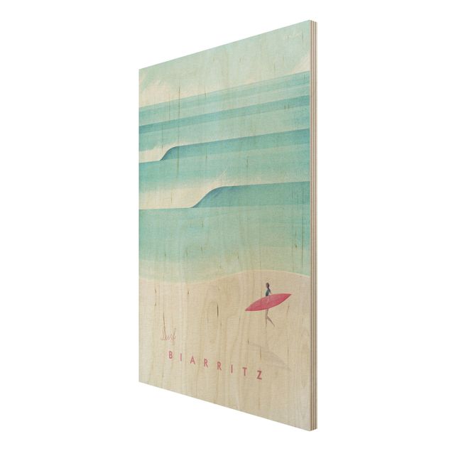 Cuadros de madera playas Travel Poster - Biarritz
