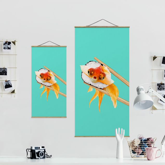 Cuadros turquesa Sushi With Goldfish