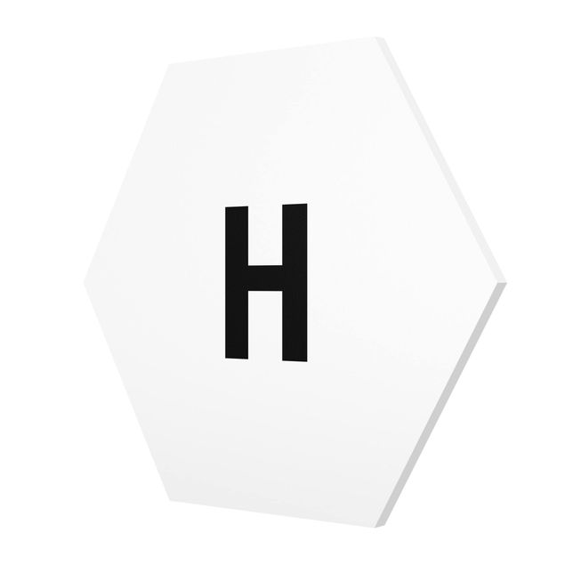 cuadros hexagonales Letter White H