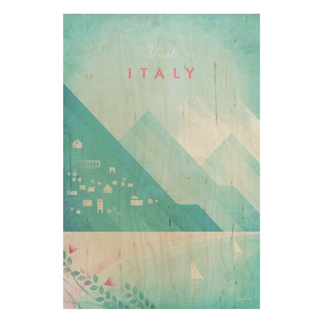 Cuadros de madera paisajes Travel Poster - Italy