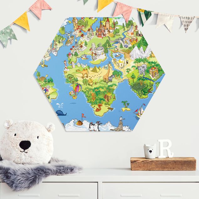 Decoración habitación infantil Great and Funny Worldmap
