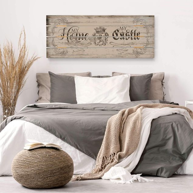 cuadros en madera con frases My Home is my Castle