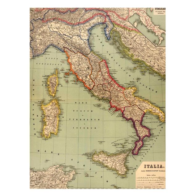 Tableros magnéticos mapamundi Vintage Map Italy