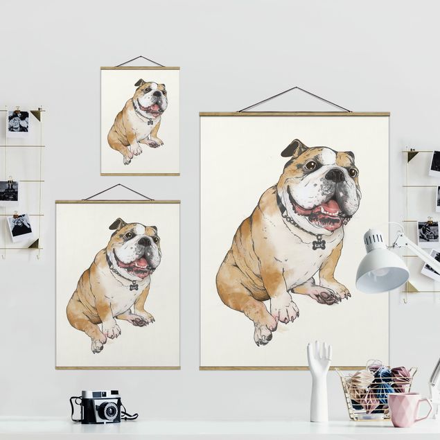 Cuadros Laura Graves Arte Illustration Dog Bulldog Painting