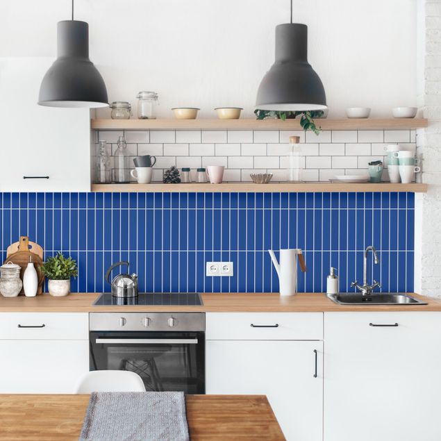 Salpicadero cocina adhesivo efecto teja Subway Tiles - Blue