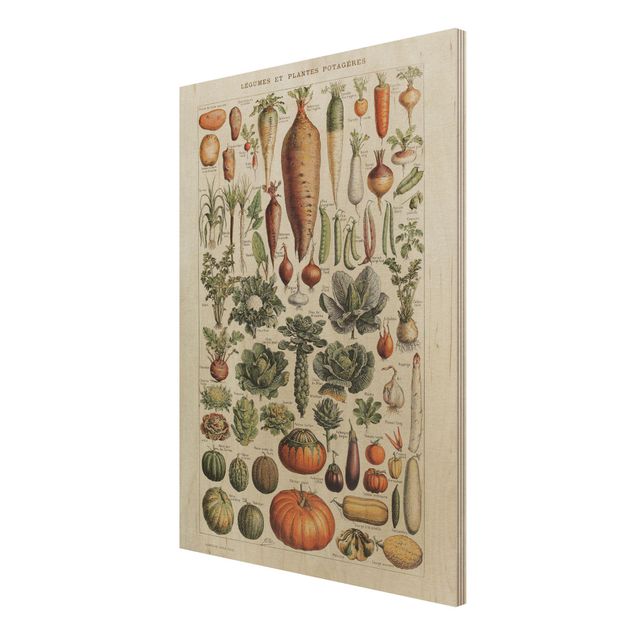cuadros de madera vintage Vintage Board Vegetables