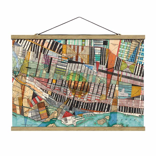 Cuadro shabby chic Modern Map Of Montreal