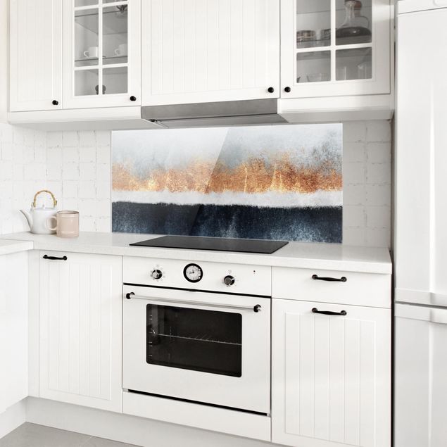 Panel antisalpicaduras cocina patrones Golden Horizon Watercolor