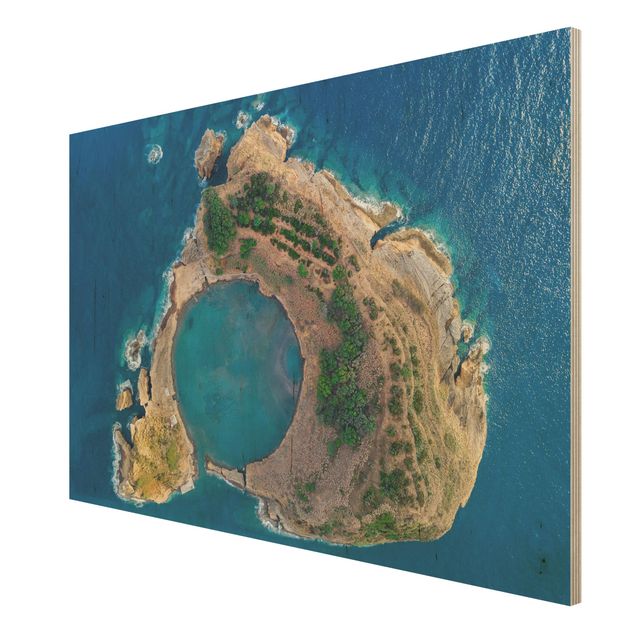 Cuadros de madera playas Aerial View - The Island Of Vila Franca Do Campo