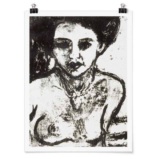 Láminas blanco y negro para enmarcar Ernst Ludwig Kirchner - Artist's Child