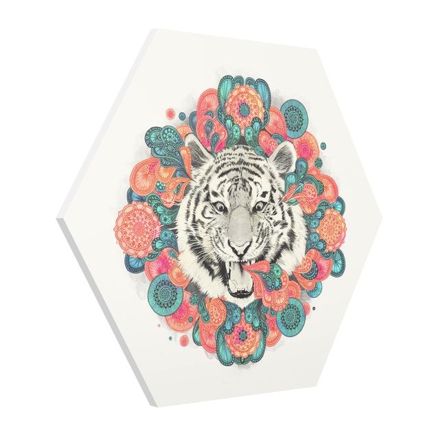 Cuadros mandalas Illustration Tiger Drawing Mandala Paisley