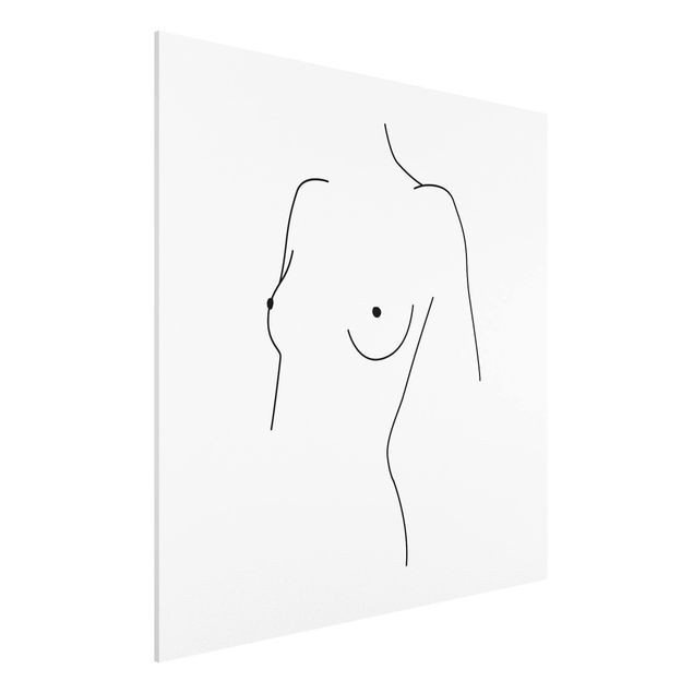 Estilos artísticos Line Art Nude Bust Woman Black And White