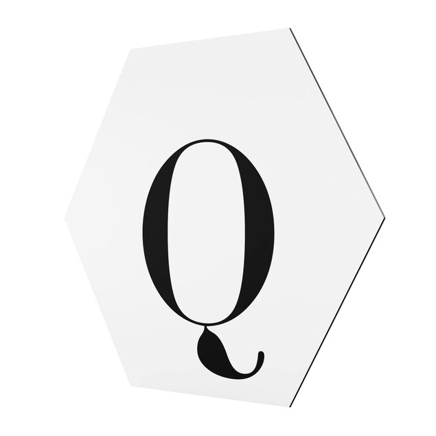 Cuadros hexagonales Letter Serif White Q
