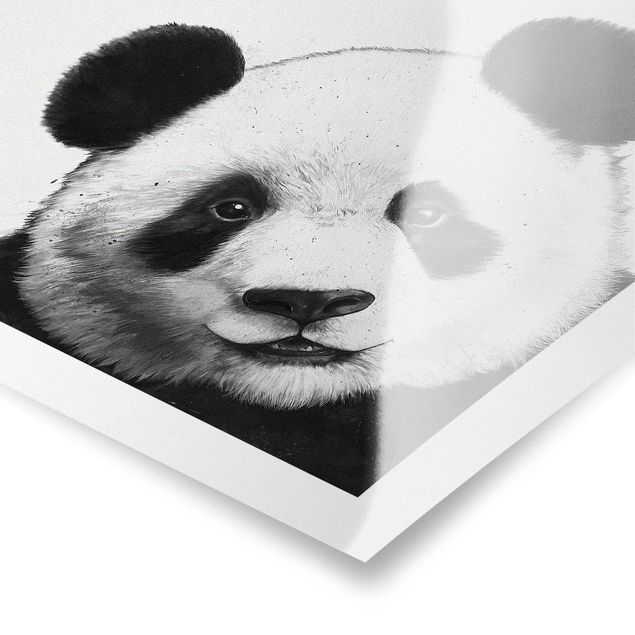 Póster animales Illustration Panda Black And White Drawing