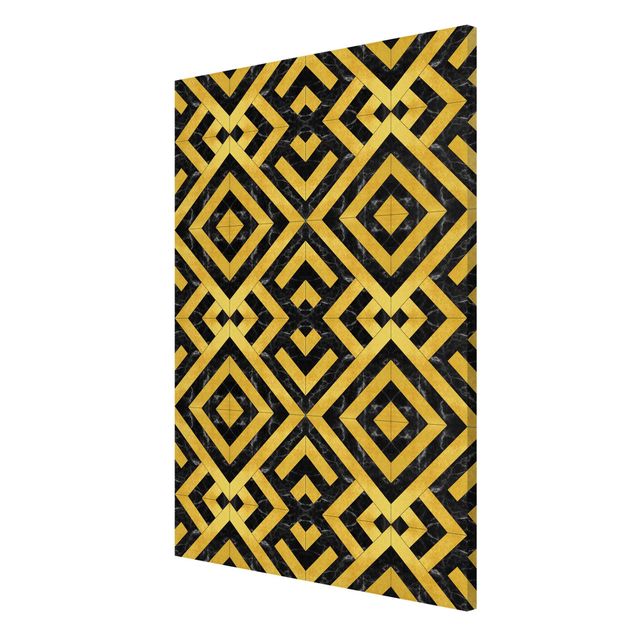 Cuadros de patrones Geometrical Tile Mix Art Deco Gold Black Marble