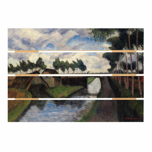 Estilos artísticos Otto Modersohn - The Rautendorf Canal with Boat House near Worpswede