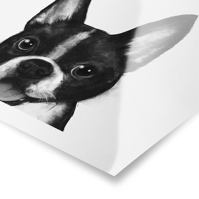 Cuadros a blanco y negro Illustration Dog Boston Black And White Painting
