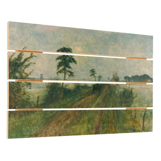 Cuadros de madera paisajes Otto Modersohn - Evening Mood In The Moor