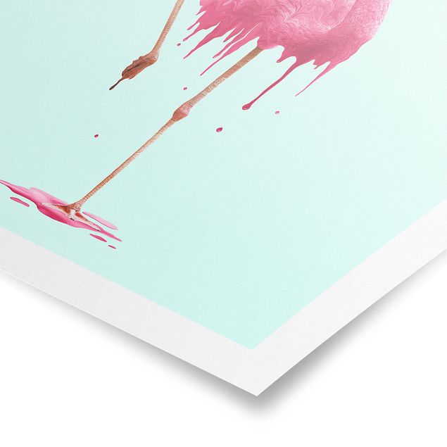 Cuadros en turquesa Melting Flamingo