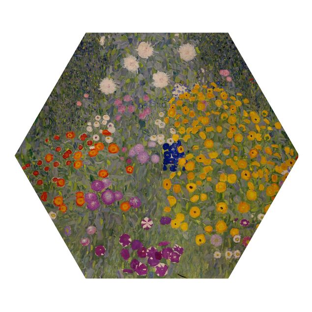 Cuadros de madera flores Gustav Klimt - Cottage Garden