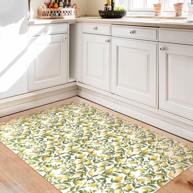 Alfombras modernas Fruity Lemons With Leaves