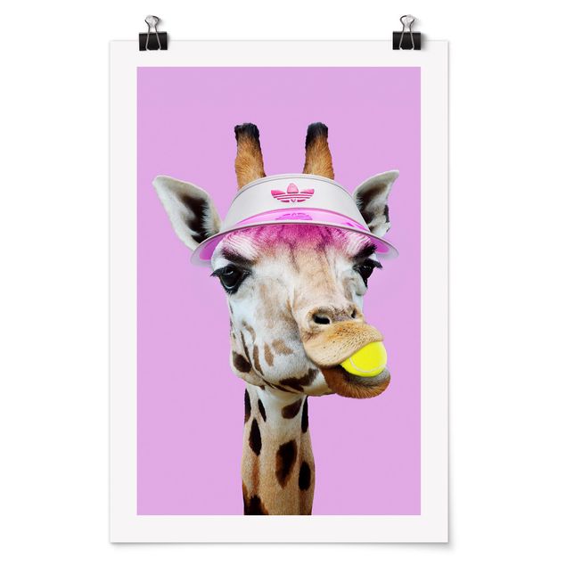 Cuadros jirafas Giraffe Playing Tennis