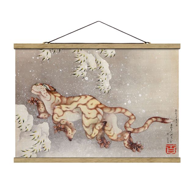Tigres cuadro Katsushika Hokusai - Tiger in a Snowstorm