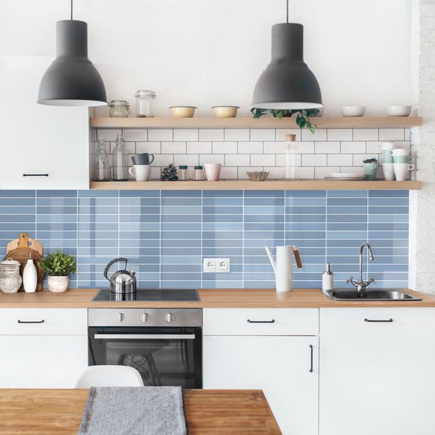 Salpicaderos de cocina efecto teja Metro Tiles - Light Blue