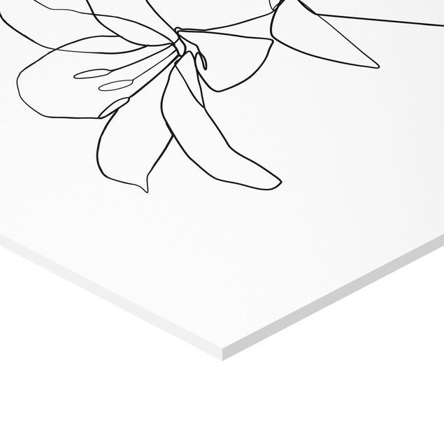 Cuadros modernos Line Art Flower Black White
