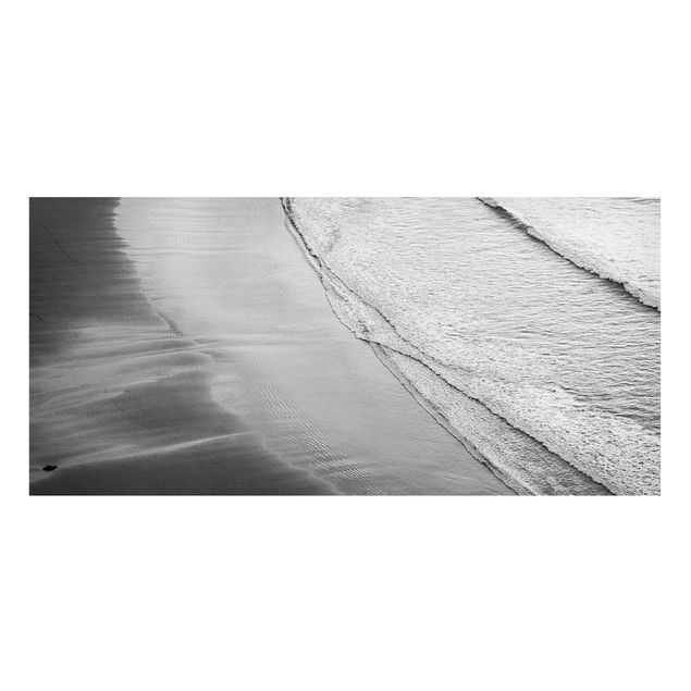 Cuadros de paisajes naturales  Soft Waves On The Beach Black And White