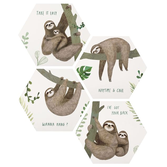 Cuadros animales Sloth Proverbs Set II