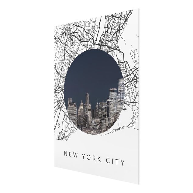 Cuadros ciudades Map Collage New York City