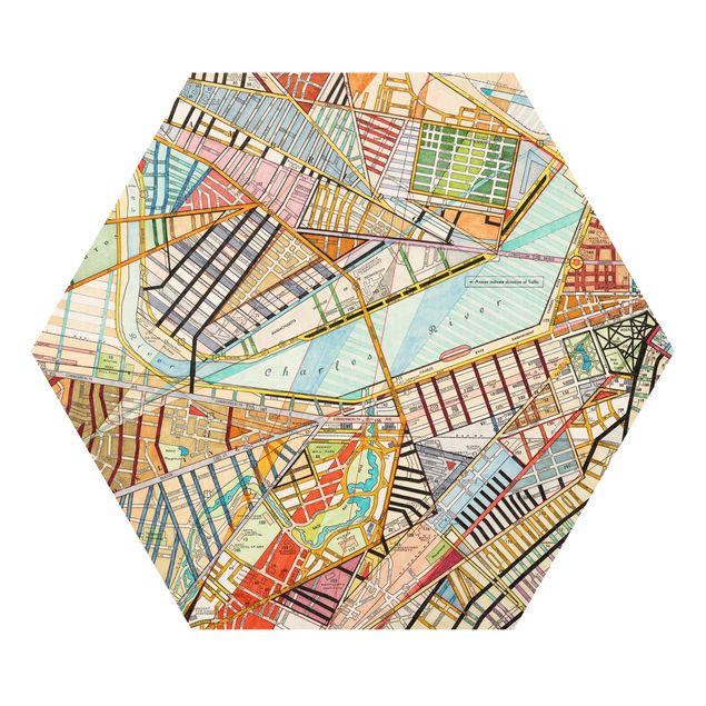 Cuadros Modern Map Of Boston
