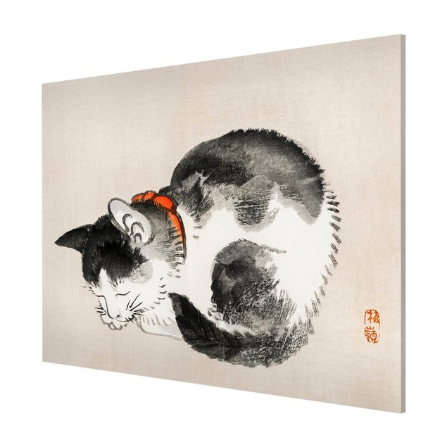 Tableros magnéticos animales Asian Vintage Drawing Sleeping Cat