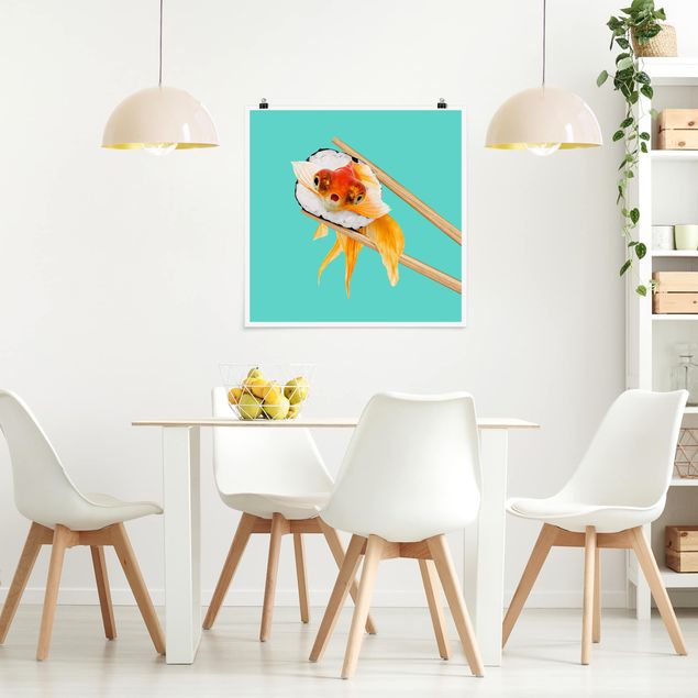 Decoración cocina Sushi With Goldfish