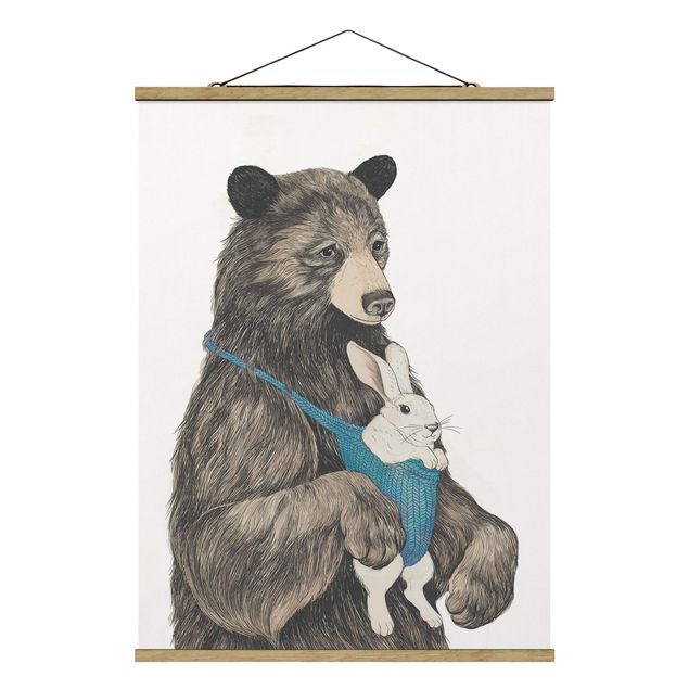 Cuadros decorativos modernos Illustration Bear And Bunny Baby