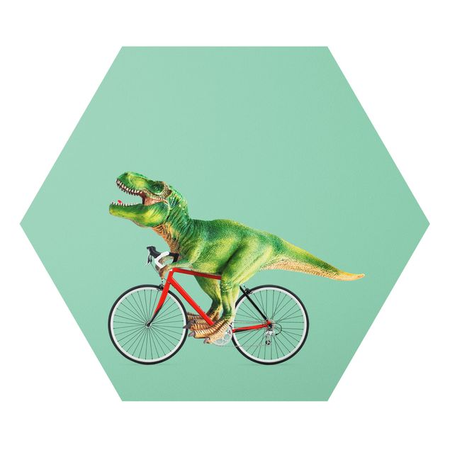 Cuadros de animales Dinosaur With Bicycle