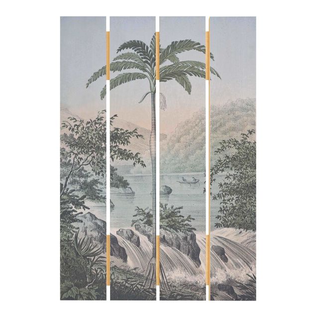 Cuadros Haase Vintage Illustration - Landscape With Palm Tree