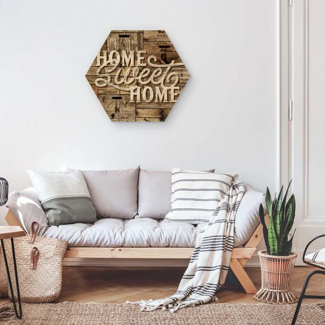 Cuadros de madera con frases Home sweet Home Wooden Panel
