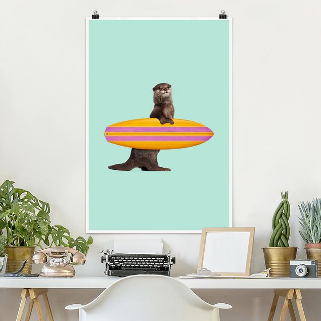 Decoración de cocinas Otter With Surfboard